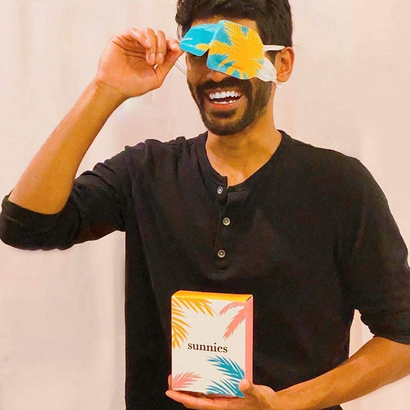 Self-Heating Steam Eye Mask Compress for Dry & Tired Eyes, Longest Lasting (40+ mins), Disposable, No Microwave, Sleep Better, Headache Relief, Puffiness and Dark Circles, Combine with Gold Hydrogels Sunnies