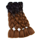 Ombre Kanekalon Braiding Hair 5 Pack Ombre Jumbo Braiding Hair Extensions 24 Inch Jumbo Braid Synthetic Hair for Braiding (5 pack, Black-Dark brown) Angels Beauty