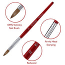 Accmor Kolinsky Acrylic Nail Brush, 3D Nail Art Brush for Acrylic Powder, 100% Kolinsky Nail Art Brush Professional Salon Quality (Size