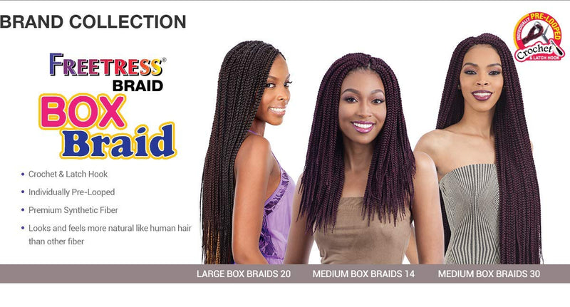 FreeTress Synthetic Hair Crochet Braid Medium Box Braids (4-PACK, TT30) FreeTress.