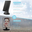 WEILY Lighted Makeup Mirror with 21 LED Lights, Trifold Vanity Mirror with 3X/2X/1X Magnification, Touch Screen, Dual Power Supply, 180 Degree Rotation Portable Mirrors for Travel (Black) WEILY