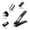 Nail Clippers Set, Ultra Sharp Fingernail and Toenail Clipper Cutters with Visibly Tin Case by HAWATOUR - Black HAWATOUR