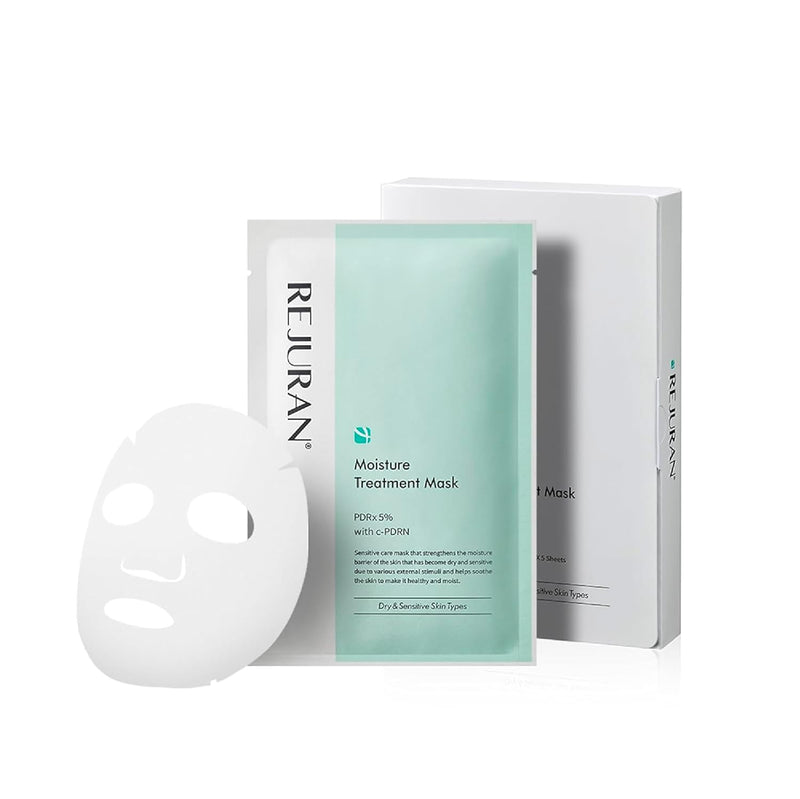 REJURAN® Moisture Treatment Mask, c-PDRN® - Hydrating Facial Sheet Mask, Repairs Skin Barrier and Retains Moisture with PDRx, Korean Skin Care 5-Pack Infinity Warehouse