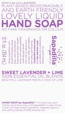 Sapadilla Sweet Lavender + Lime Biodegradable Liquid Hand Soap Pump, 12 Ounce, (Pack of 1) Sapadilla