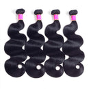 FDX Body Wave Human Hair Bundles 12 14 16 18 Inch 10A Unprocessed Brazilian Virgin Body Wave Hair 4 Bundles Weft Hair Extensions Natural Color (12 14 16 18) FDX Store