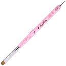 Ivy-L Premium 2 Way French Gel Acrylic Nail Art Kolinsky Brush with Dotting Tool for Professional Manicure Cuticle Clean up Nail Art Design (Size 10, Pink Marble) Ivy L
