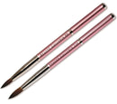 Beaute Galleria 2 Pieces Kolinsky Sable Round Acrylic Nail Art Brush Set, Manicure Detail Painting Nail Art Pen (Size 8, 12) BEAUTÉ GALLERIA
