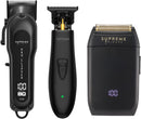 Supreme Trimmer 3-in-1 Barber Bundle | Pro Clipper Lite, DLC T-Shaper Trimmer & Crunch Foil Shaver | Professional Beard Trimmer Men’s Hair Clipper Kit | Black Lite Bundle Infinity Warehouse
