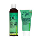 The Seaweed Bath Co. Eucalyptus & Peppermint 12oz Body Wash and 6oz Body Cream, Natural Organic Bladderwrack Seaweed, Paraben Free The Seaweed Bath Co. Store