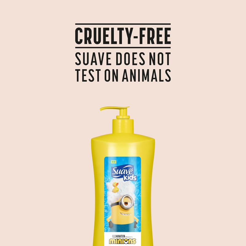 Suave Kids Minions 3-In-1 Shampoo, Conditioner, and Body Wash, For Tear-Free and Gentle Cleansing, 28 oz(Pack of 4) Infinity Warehouse