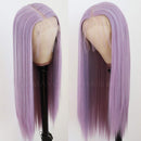 Maycaur Lace Front Wigs Long Straight Hair Purple Color Wigs for Fashion Women Light Purple Synthetic Lace Front Wigs with Natural Baby Hair 22 Inch Maycaur
