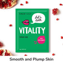 FaceTory Let's Talk, Vitality Pomegranate Antioxidant Firming Mask - Lifting, Firming, and Hydrating (Pack of 10) FACETORY