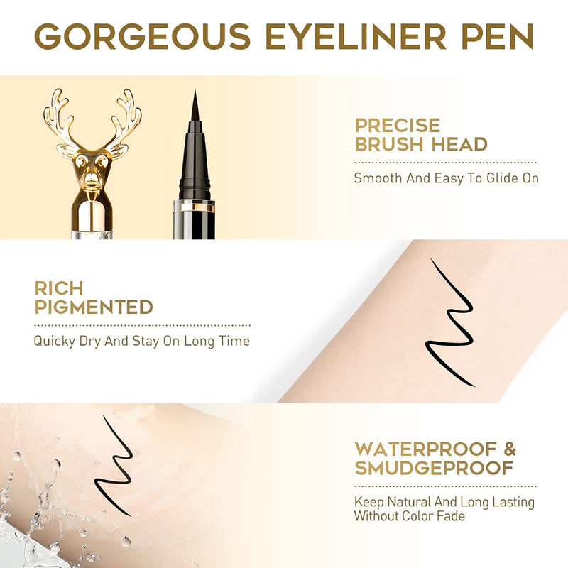 EYESEEK Black Liquid Eyeliner Matte No Skip Waterproof Eye Liners For Women,Smudge Proof Long Lasting Eyeliner Pen,Cruelty-free & Vegan EYESEEK