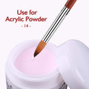 Accmor Nail Art Brush for Acrylic Powder, Wooden Handle Acrylic Nail Art Design Brush Nail Art Brushes Art Tool, Size 14 Accmor