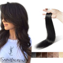 Benehair Seamless Tape in Hair Extensions Dark Black Remy Human Hair for Highlighted 16 inch Straight Professional Tape on Skin Weft Hair Extensions 16inch 30g/20pcs