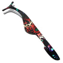 False Eyelash Applicator: Eyelash Extensions Tweezers for Easy Lash Application and Removal – Adjust and Repair Your Lashes in an Instant – Stainless Steel (Floral Black) Rapid Vitality
