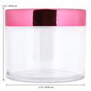 Beauticom 2 oz./ 60 Grams/ 60 ML Thick Wall Round Clear Plastic LEAK-PROOF Jars Container with ROSE GOLD Lids for Cosmetic, Lip Balm, Creams, Lotions, Liquids (3 Jars, Rose Gold) Beauticom