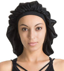 Satin Silk Bonnet Sleep Cap - Black Soft Extra Large Wide Band S Women Night Hat For Long Curly Natural Hair Cap Salon Silk Scarf Chemo Patient Slouch Slouchy, Christmas Santa Day Gifts For Women Enjoy Holiday 1981