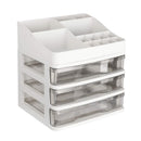 ELUCHANG Cosmetic Makeup Organizer Plastic Storage Box with Drawer Lipsticks Holder Desktop Sundry Storage Case (3 Drawers,Transparent) ELUCHANG