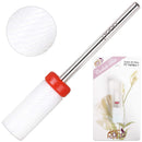 PANA Professional 3/32" Shank Size - Flat Top Small Barrel White Ceramic Bit Fine Grit - Nail Drill Bit for Dremel Machine PANA