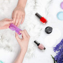 Gel Nail Polish Remover Kit,MORGLES 10pcs Nail Polish Remover Clips Cap 300pcs Nail Wipe Cotton Pads Nano Glass Nail File Cuticle Pusher Nail File Grit 100/180 and Brushes-Purple MORGLES