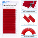 Eyelash Extension 0.07mm Volume Lash Extensions C/D Curl Red Easy Fan Rapid Blooming Lashes 3D 4D 6D 10D 20D Lash Extensions By WENDY LASHES(Red 0.07-D, 14-20mm) WENDY LASHES Store