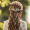 Yean Leaf Bridal Hair Vine Flower Pearl Wedding Hair Piece Rhinestone Hair Accessories for Women and Girls (Silver) Yean