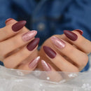 CoolNail Mix Rose Gold Glitter Frosted Burgundy Matte Stiletto False Nails 48pcs Full Cover Amlond Finished Pre Design Fake Nail Tips Coolnail