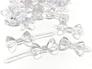 Tara Girls Self Hinge Plastic Bow Hair Barrettes 20 Pieces Selection (Clear) Tara