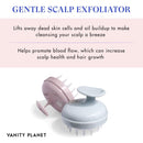Vanity Planet Scalp Massaging Shampoo Brush - Groove Blue/Grey - Handheld Vibrating Massager - Water-Resistant Shower Tool Cleanses and Soothes the Scalp to Promote Hair Growth Vanity Planet