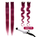 Winsky Burgundy Clip in Colored Hair Extensions 100% Real Human Hair - Straight Highlights Colored Clip on Hairpieces 5 Pieces/Set (18inch, Burgundy) Winsky