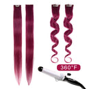 Winsky Burgundy Clip in Colored Hair Extensions 100% Real Human Hair - Straight Highlights Colored Clip on Hairpieces 5 Pieces/Set (18inch, Burgundy) Winsky