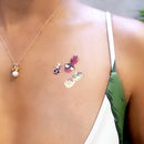 TROPICAL BRIGHTS VARIETY SET Flash Tattoos set of 25 assorted tropical inspired premium waterproof colorful metallic gold & silver jewelry temporary foil party tattoos - Party Supplies Flash Tattoos