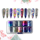 SXC G-17 Nail Foil Glue Gel with Foil Stickers Set Nail Transfer Tips Manicure Art DIY 2X 15ML, 20PCS Stickers, UV LED Lamp Required(Holo Series) SXC