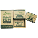 Natural Dental Floss Picks - Eco Friendly Cruelty Free & Vegan Tooth Flossers Pick Set with Biodegradable and Compostable BPA Free Handle & Zero Waste Packaging - 200 Pack (Bamboo Charcoal Flavored) BAMBOEARTH