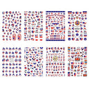 400+ Pieces 4th of July Nail Stickers, American Flag Patriotic Independence Day Nail Art Sticker False Nail Design Self-Adhesive Nail Decals Manicure Nail Tip Decoration for Fourth of July Conpru