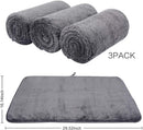 SINLAND Microfiber Hand Towel for Bathroom Super Soft Makeup Remover Cloth Washcloth for Home Spa Sports Face Cleansing Towel 16Inch x 30Inch Grey 3 Pack SINLAND