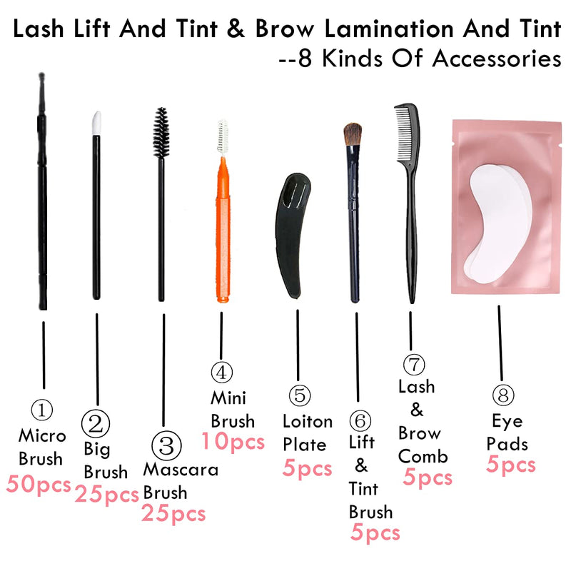Libeauty Lash Lift And Tint Tools, Lash Lifting supplies, Brow Lamination Tools, DIY Eyelash Lifting Accessories At Home, Full Lash and Brow Brush Kit (Lash And Brow Accessories For Lift and Tint) Libeauty
