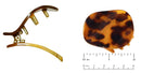 Parcelona French Onde Tortoise Shell Black and Savana Small 2” Celluloid Set of 3 Round Side Slide In Secure Grip Hair Claw for Women and Girls Parcelona