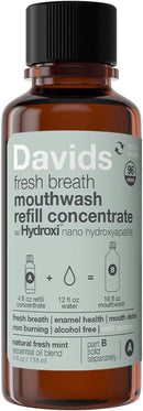 Davids Hydroxi Fresh Breath Mouthwash Starter Kit, Alcohol-Free, Fluoride-Free, Nano-Hydroxyapatite for Remineralizing & Enamel Health, Relieves Dry Mouth, Fresh Mint, 16 fl oz Infinity Warehouse