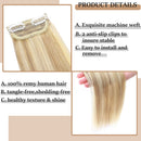 Invisible Clip in Mini Hair Extensions Human Hair Seamless Hairpin Hair Pad Short Straight Hairpieces One Piece Wiglet Hair Filler for Adding Hair Volume 4 Inch Ash Blonde mix Bleach Blonde MY-LADY