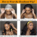 QTHAIR 14A Body Wave Headband Human Hair Wig Glueless None Lace Front Wig Brizilian Virgin Hair Wear and Go Wig for Black Women 150% Density QTHAIR Store
