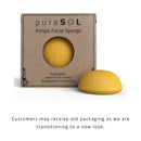PURE SOL. Konjac Sponge - Turmeric - Facial Sponge, 100% Natural Sponge, Eco-Friendly - Gentle Exfoliation, Deep Cleansing, Improved Skin Texture, Stocking Stuffer pureSOL