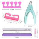 Coffin Nail Tips, IKOCO 500Pcs Clear Nail Tips Ballerina False Nails Half Cover Coffin Fake Nail Tips for Acrylic Nails with Glue Files and Buffers Clipper Brush for Beginners IKOCO