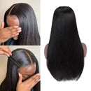 Nvnvdij U Part Wigs Straight Brazilian Virgin Human Hair 2''x 4'' U Shape Glueless Wigs 150% Density Natural Black With Straps Combs For Black Women(16inch ,Straight Wig) Nvnvdij