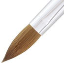 PANA 100% Pure Kolinsky Hair Bristles Acrylic Nail Brush Oval Crimped Shaped Mahogany Wood Handle Professional Salon Quality (Size 14) PANA