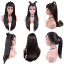 QTHAIR 14A Grade Brazilian Virgin Straight Human Hair Lace Frontal Wigs 4x4 Lace Closure Wigs(20") QTHAIR Store