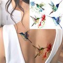 15 Sheets FANRUI 3D Watercolor Hummingbird Temporary Tattoos For Women Girl Small Multicolor Hummer Birds Tattoo Temporary Colorful Flower Fake Face Tatoo Kids Tiny Hands Waterproof Tatto Adult Tato FANRUI