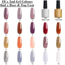 Lavender Violets Gel-Nail-Poish Kit 18-Color Soak off UV LED Nail Gel with No Wipe Base and Top Coat F987 Lavender Violets Store