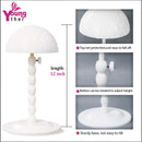 Youngther Wig Stand Adjustable Height Hat Display Portable Folding Wig Head Holders Plastic Wig Stand for Styling Wig Hair Drying Display (White) Youngther Store